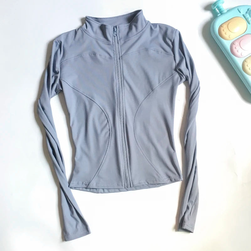 Long Sleeve Zip Yoga Top