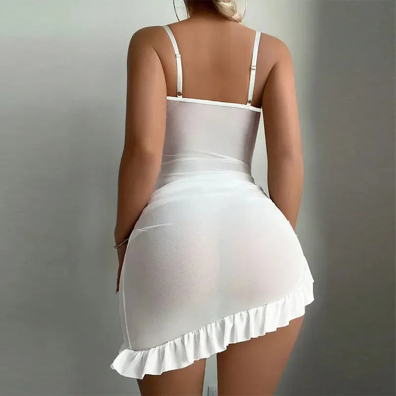 Sheer Mesh Push-Up Lingerie Set