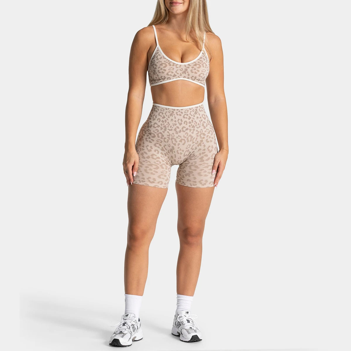 Leopard Print Biker Shorts Set