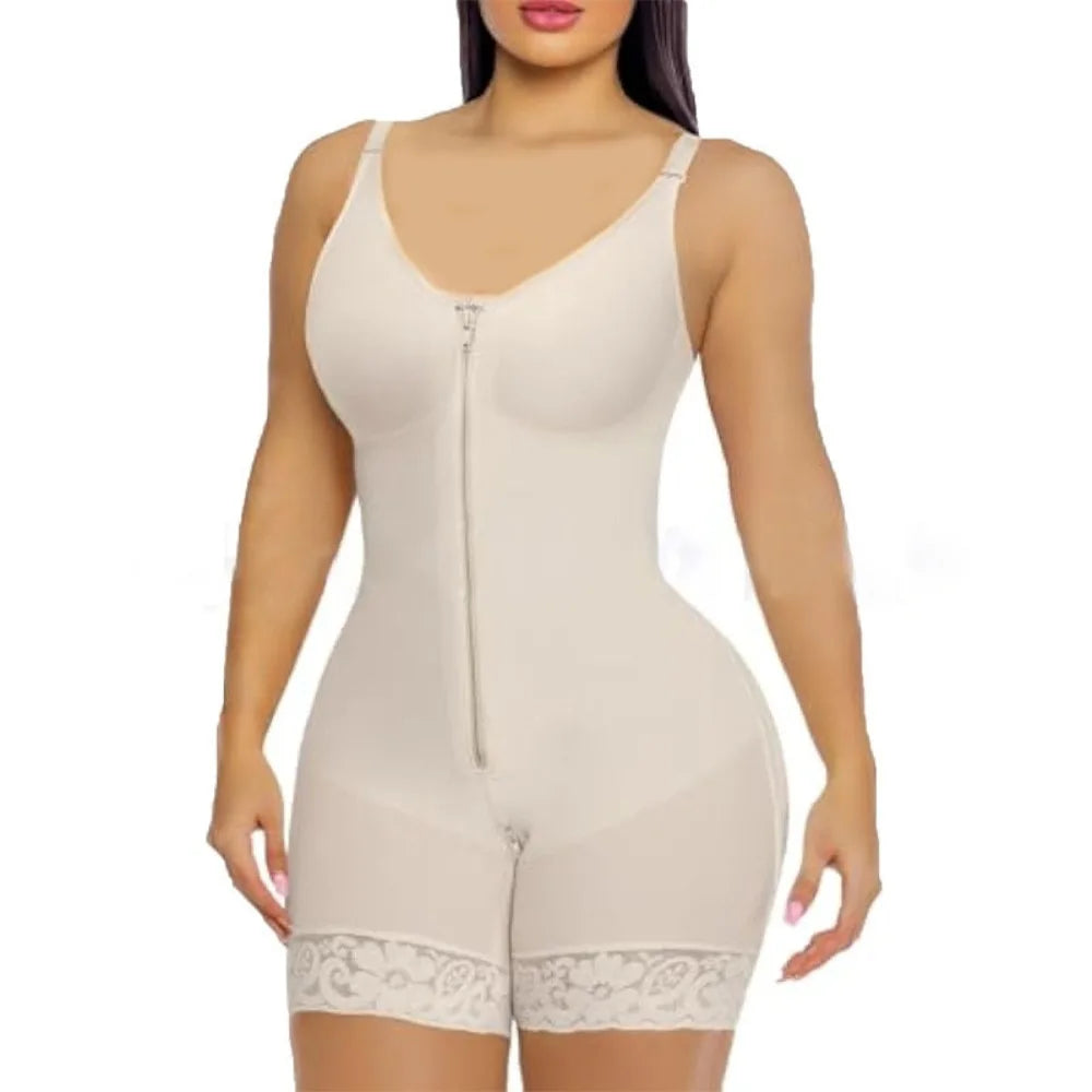 Zipper Butt Lifting Shapewear Bodysuit