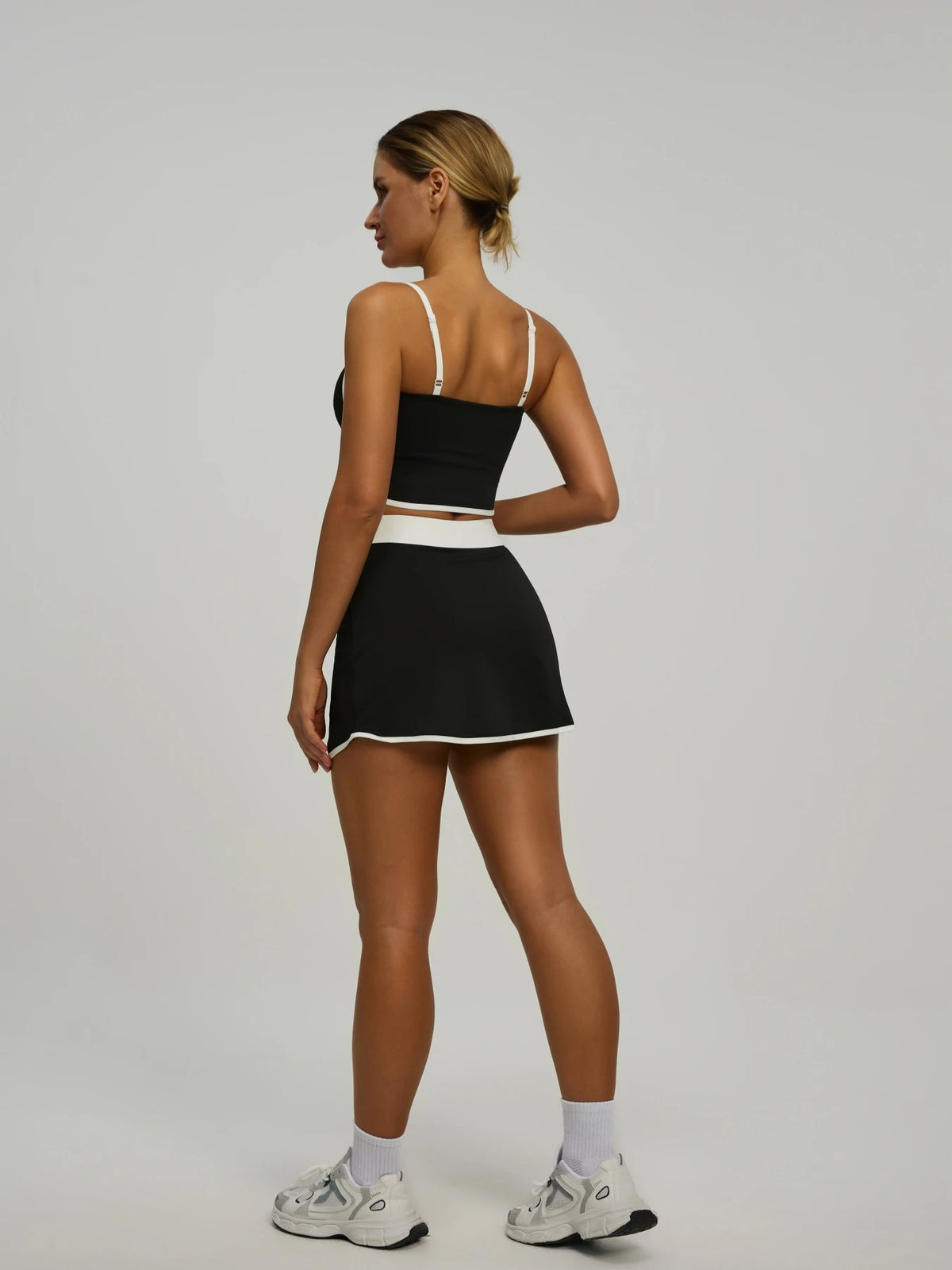 Padded Crop Top Skort Set