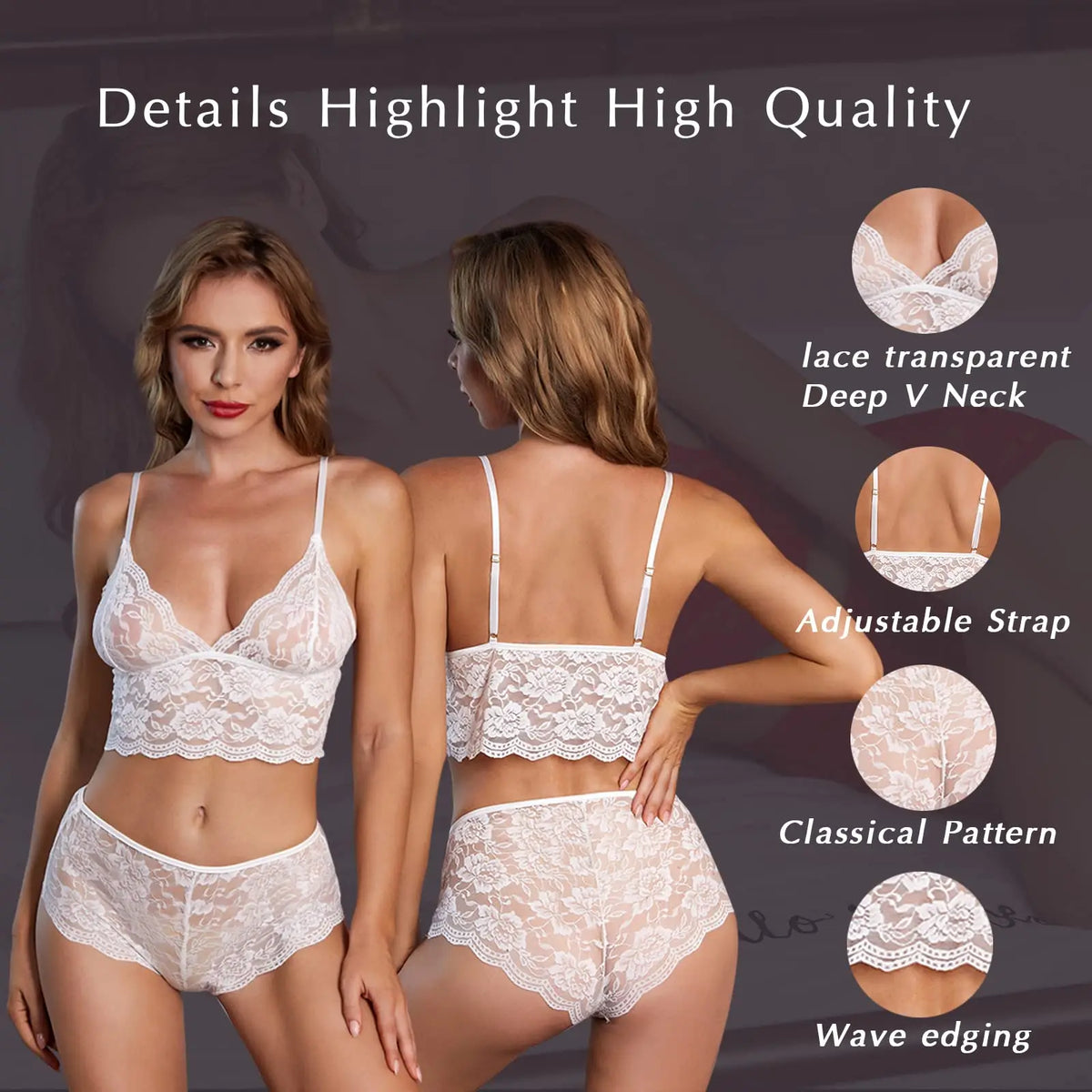 Wireless Lace Babydoll Lingerie Set