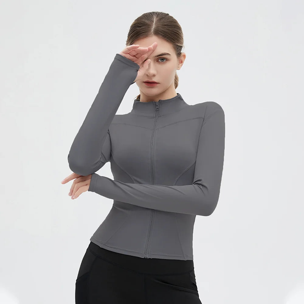 Long Sleeve Zip Yoga Top