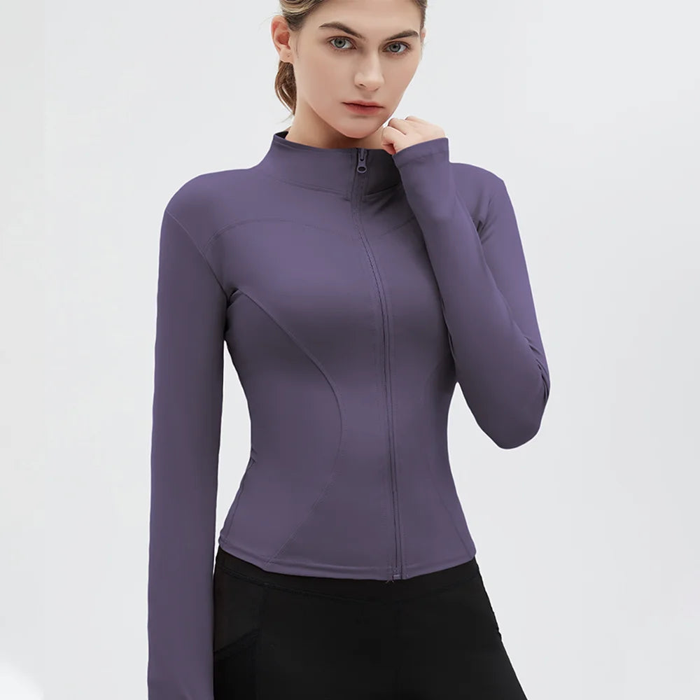 Long Sleeve Zip Yoga Top